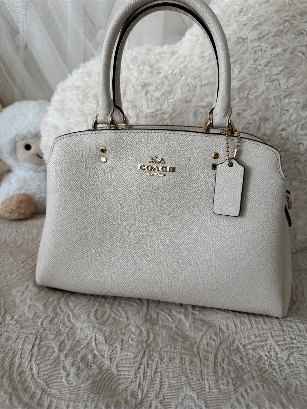 Coach White Mini Lillie Carryall